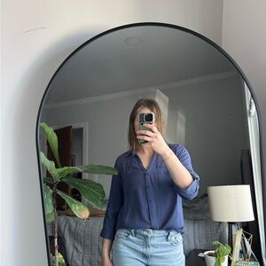 Iz Byer Blue Button Down Blouse